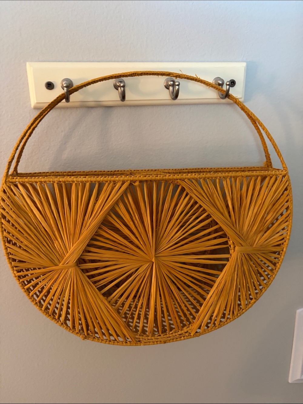 a new day Round Woven Mini Bag in Mustard Yellow - Picture 4 of 4
